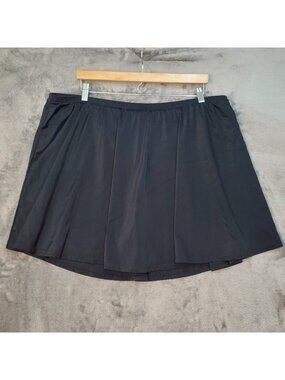 TORRID Swim Skirt Skort Bottom Black Plus Size 4 (4X) Beach Bathing Suit Sporty